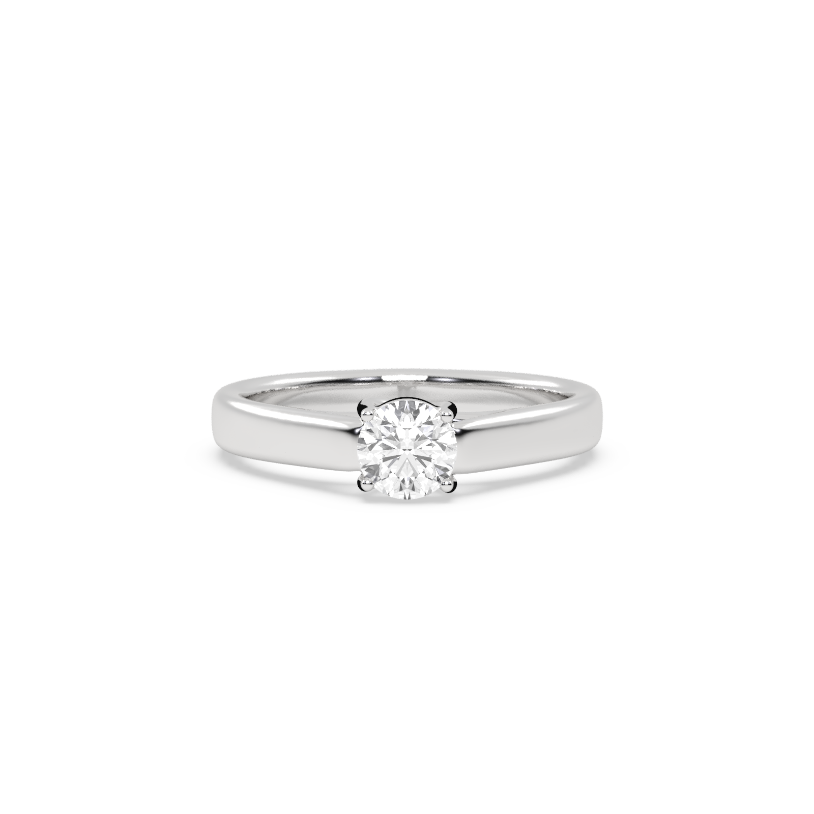 White Gold Studded 0.5 Carat Lab Grown Diamond Ring-F Color VS1 Clarity.